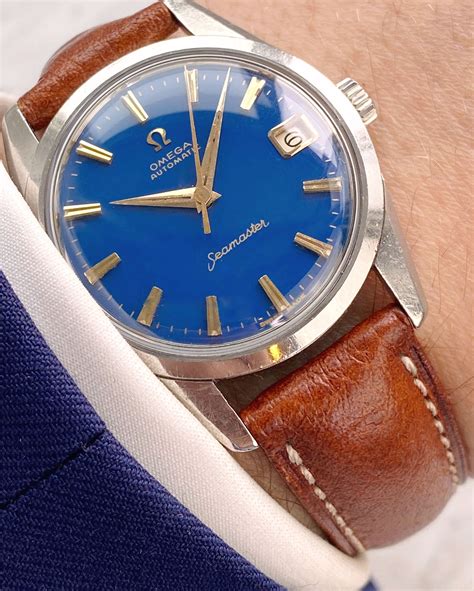 omega seamaster blue white|omega seamaster blue dial vintage.